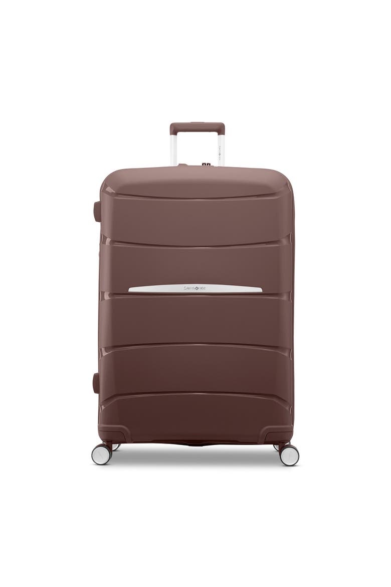 Outline Pro 28" Large Checked Spinner Luggage, Main, color, Cocoa Chocolate Mauve