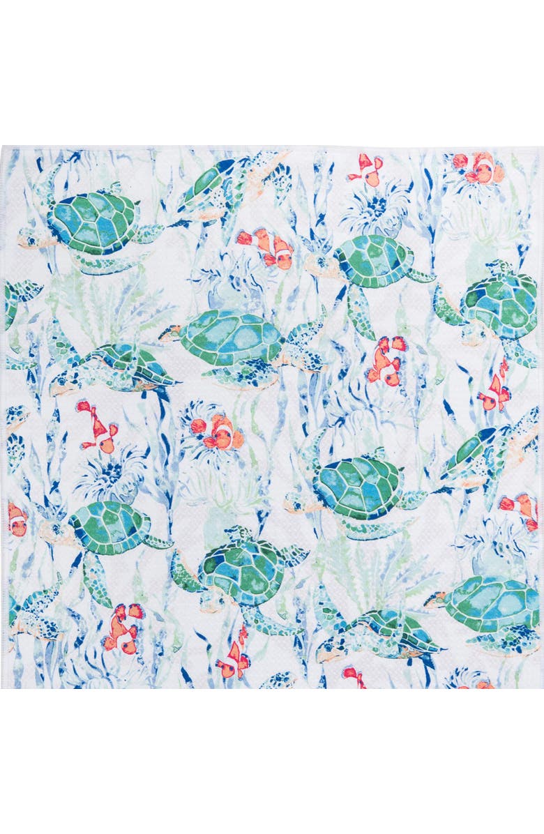 C&F Home Sea Turtle Cove Christmas Coastal 100% Cotton Dishtowel, Alternate, color, Blue