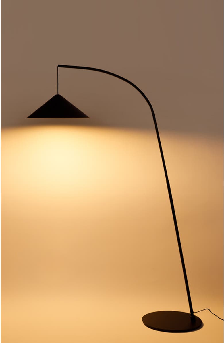Brightech Devin 66" Modern LED Arc Floor Lamp with Hanging Black Metal Shade, Alternate, color,
