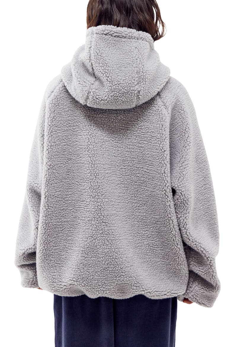 Borg High Pile Fleece Hooded Jacket, Alternate, color, GREY