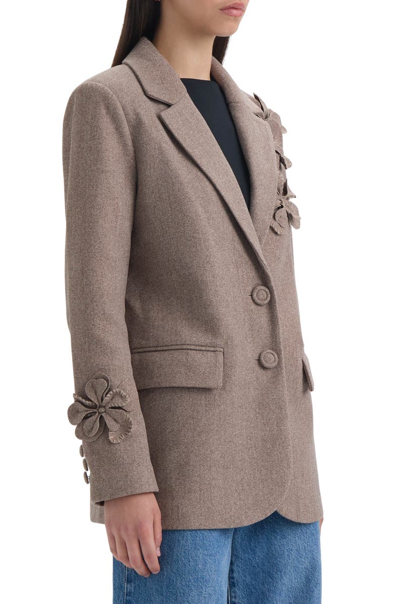NVLT Floral Appliqué Blazer, Alternate, color, Taupe Mix