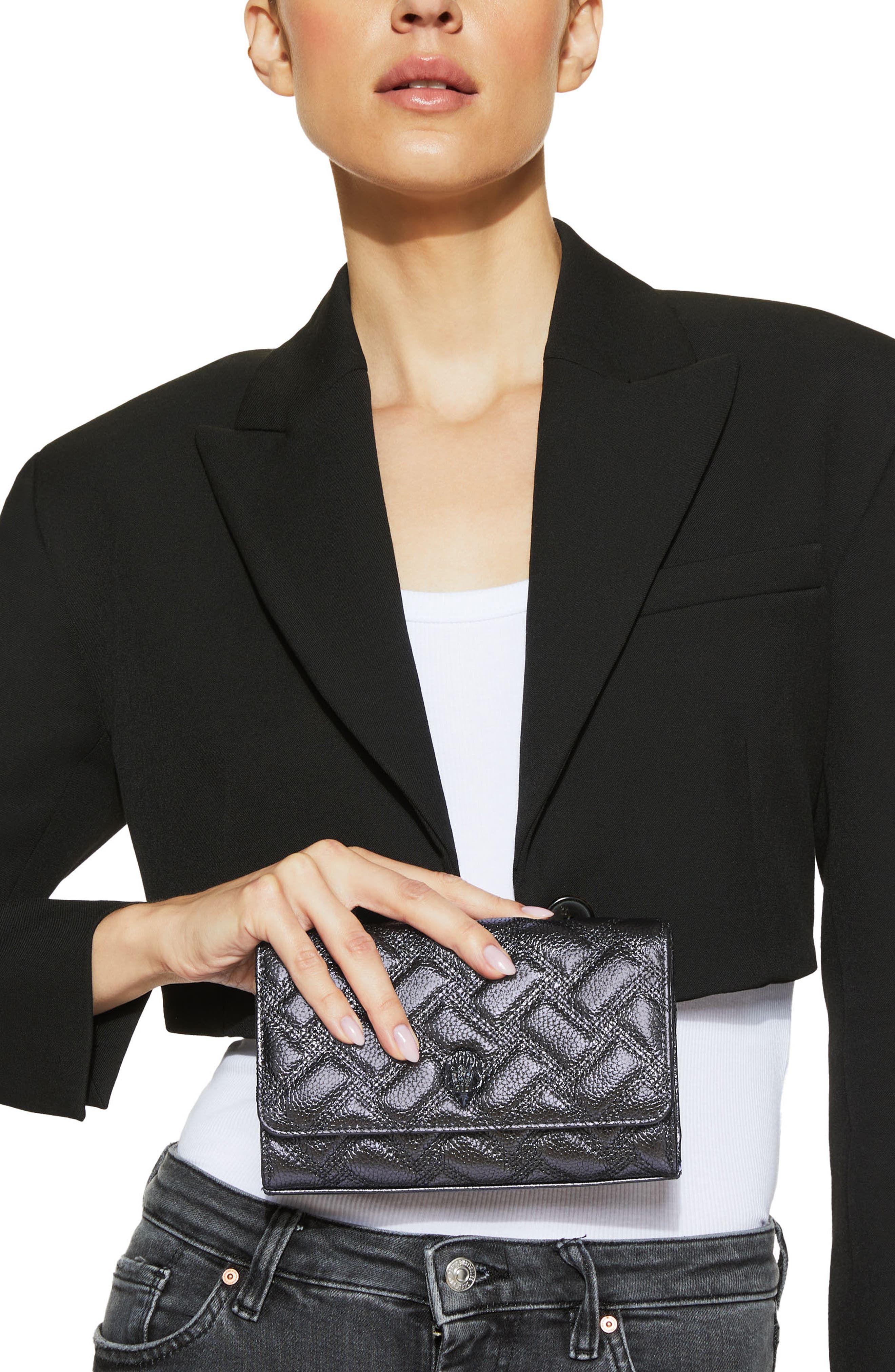 Kurt Geiger London Extra Mini Kensington Drench Quilted Leather Crossbody Bag, Alternate, color, 