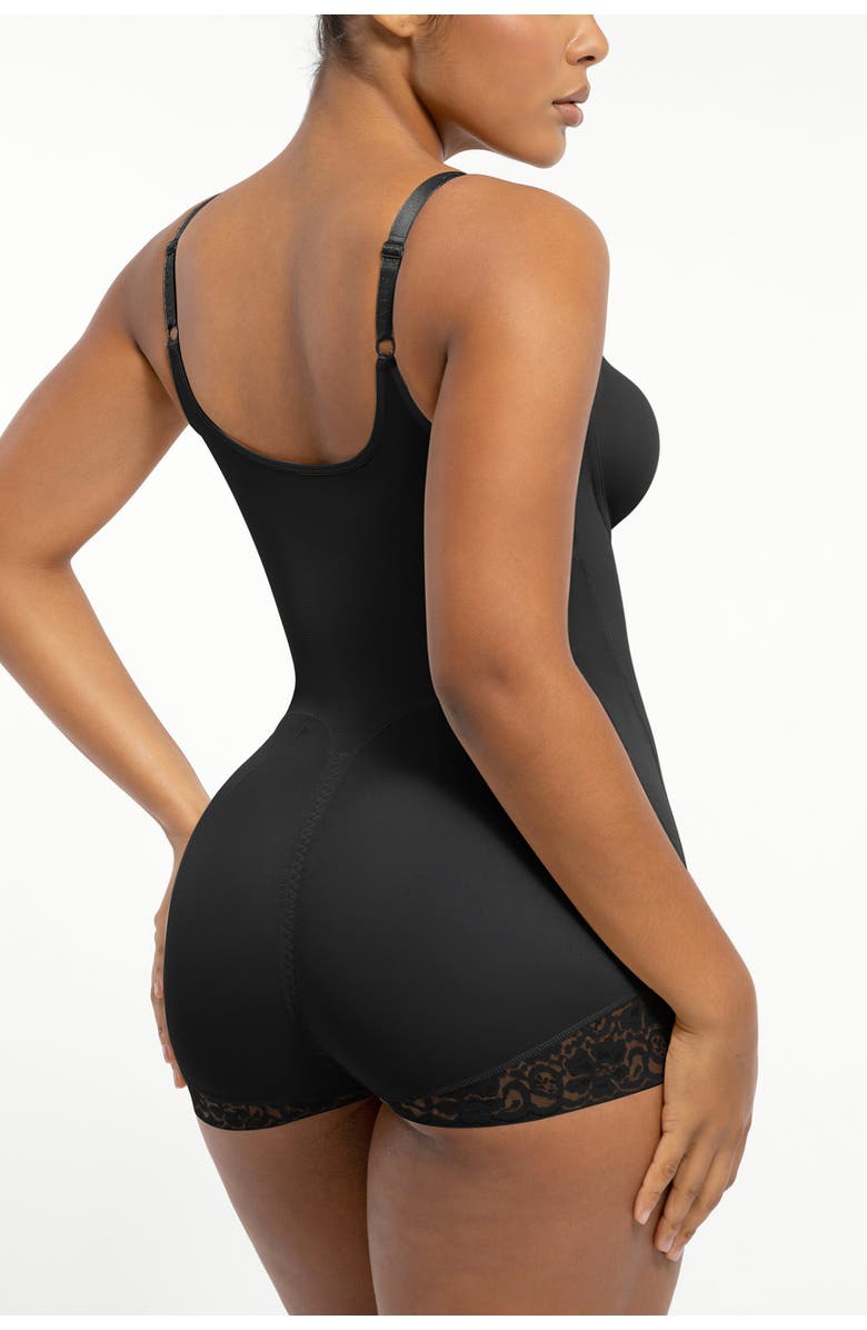 Shapellx Tummy Control Zip-Up Brief Bodysuit, Alternate, color, Onyx Black