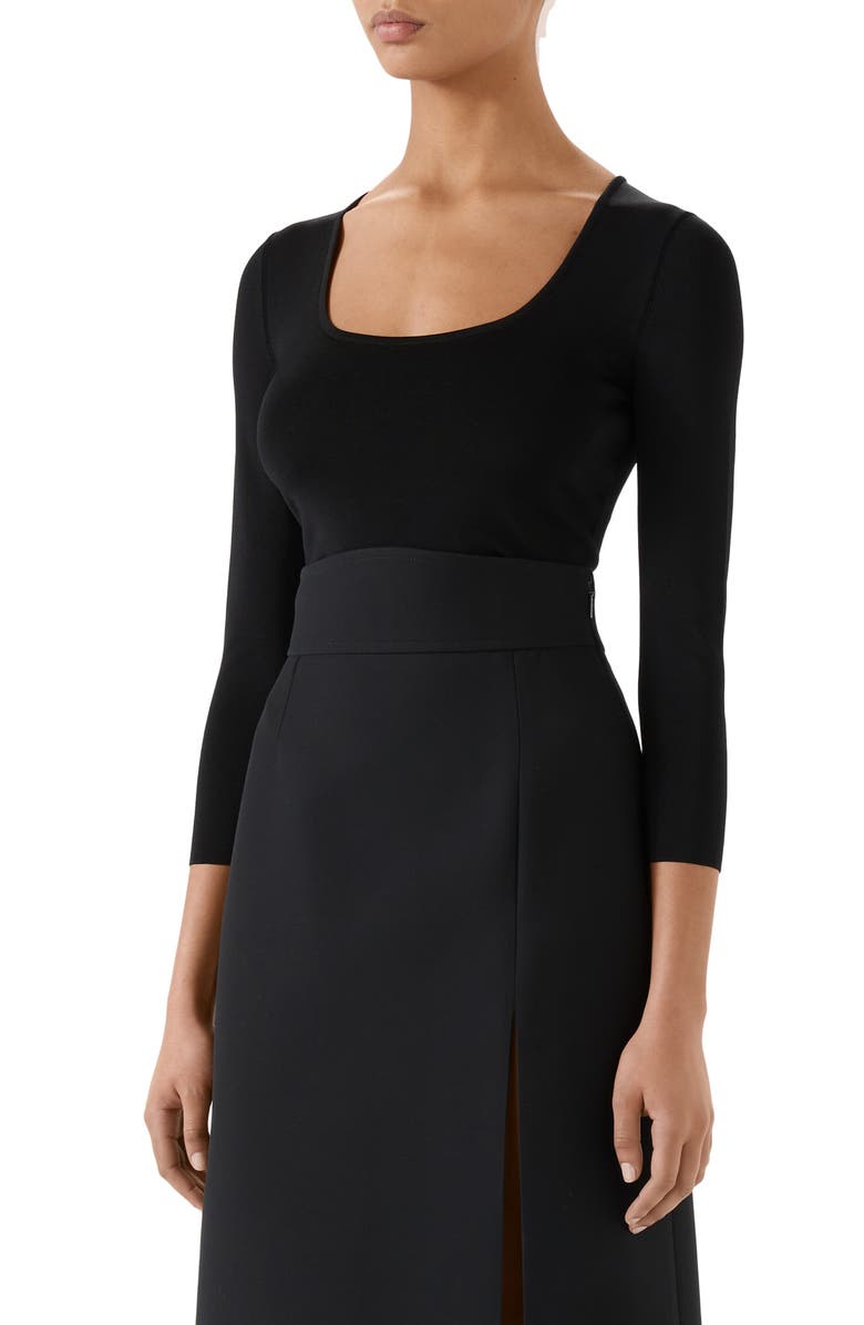 Gucci Square-G Buckle Silk & Wool Cady Crepe Dress, Alternate, color,