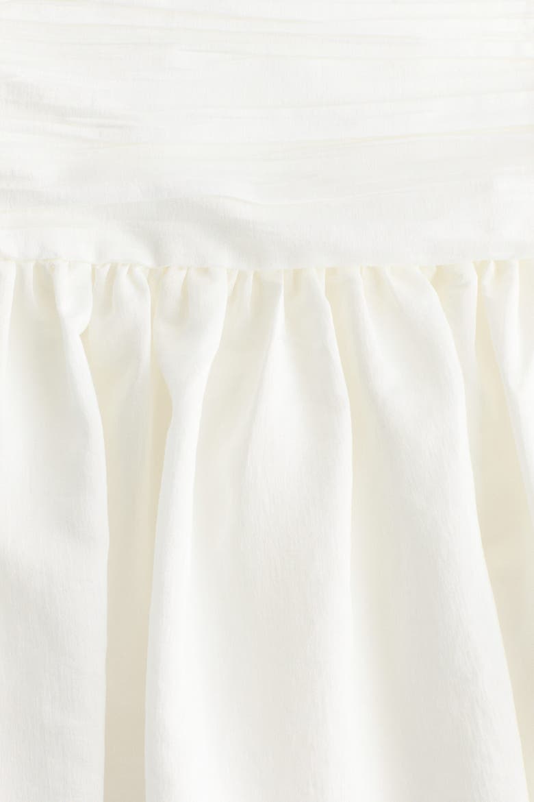 Ruched-waist Mini Skirt, Alternate, color, White