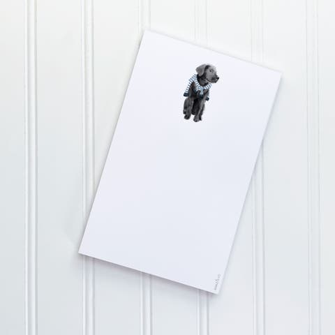Preppy Black Lab 5" x 8" Winter Notepad