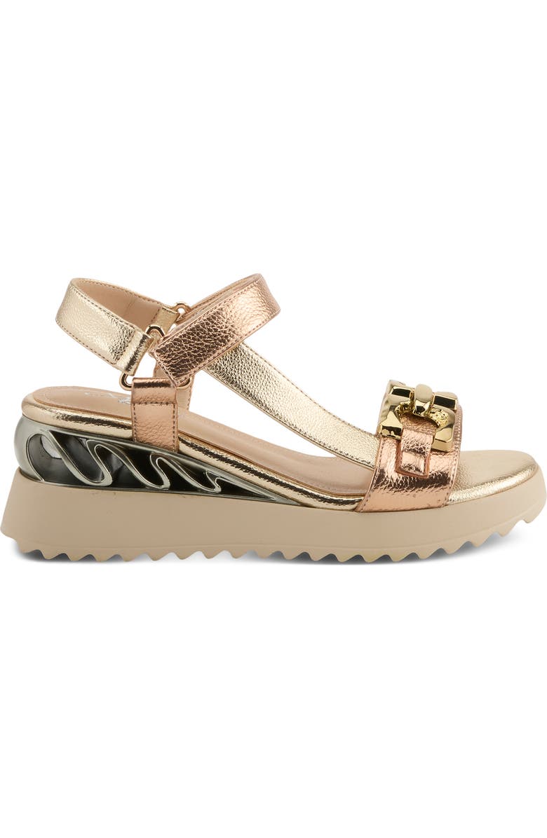 AZURA BY SPRING STEP Fabilosi Ankle Strap Wedge Sandal, Alternate, color, Champagne Multi