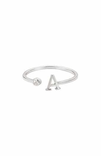 Cubic Zirconia Initial Adjustable Band Ring