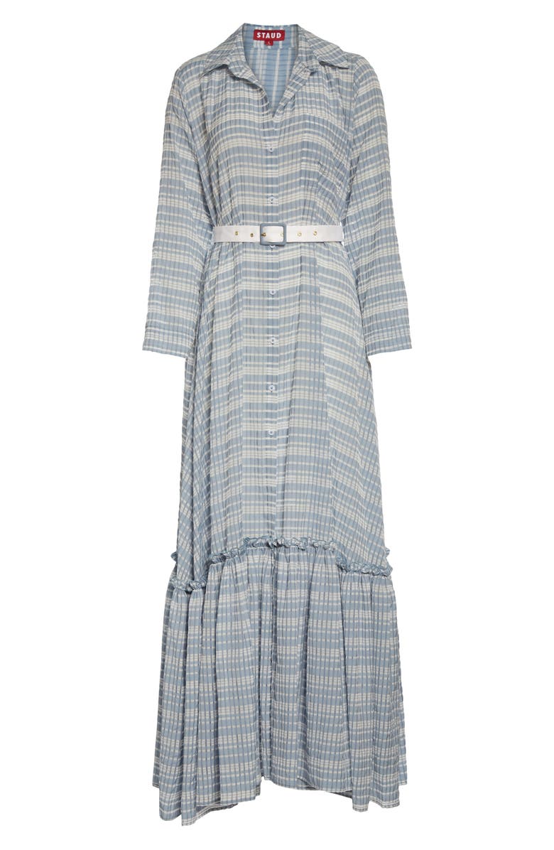 STAUD Rose Plaid Belted Maxi Dress, Alternate, color,