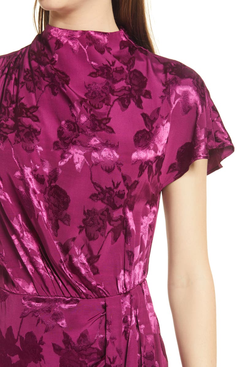 Saylor Cindylou Satin Jacquard Cocktail Dress, Alternate, color,