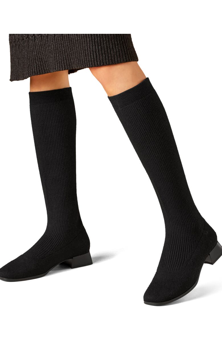 VIVAIA Tara Pro Square-Toe Water Repellent Wool Knee-High Boots, Alternate, color, Black