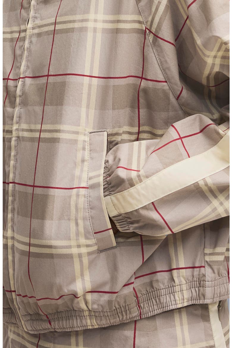 T7 Relaxed Tartan Woven Track Jacket, Alternate, color, MOUSE GRAY