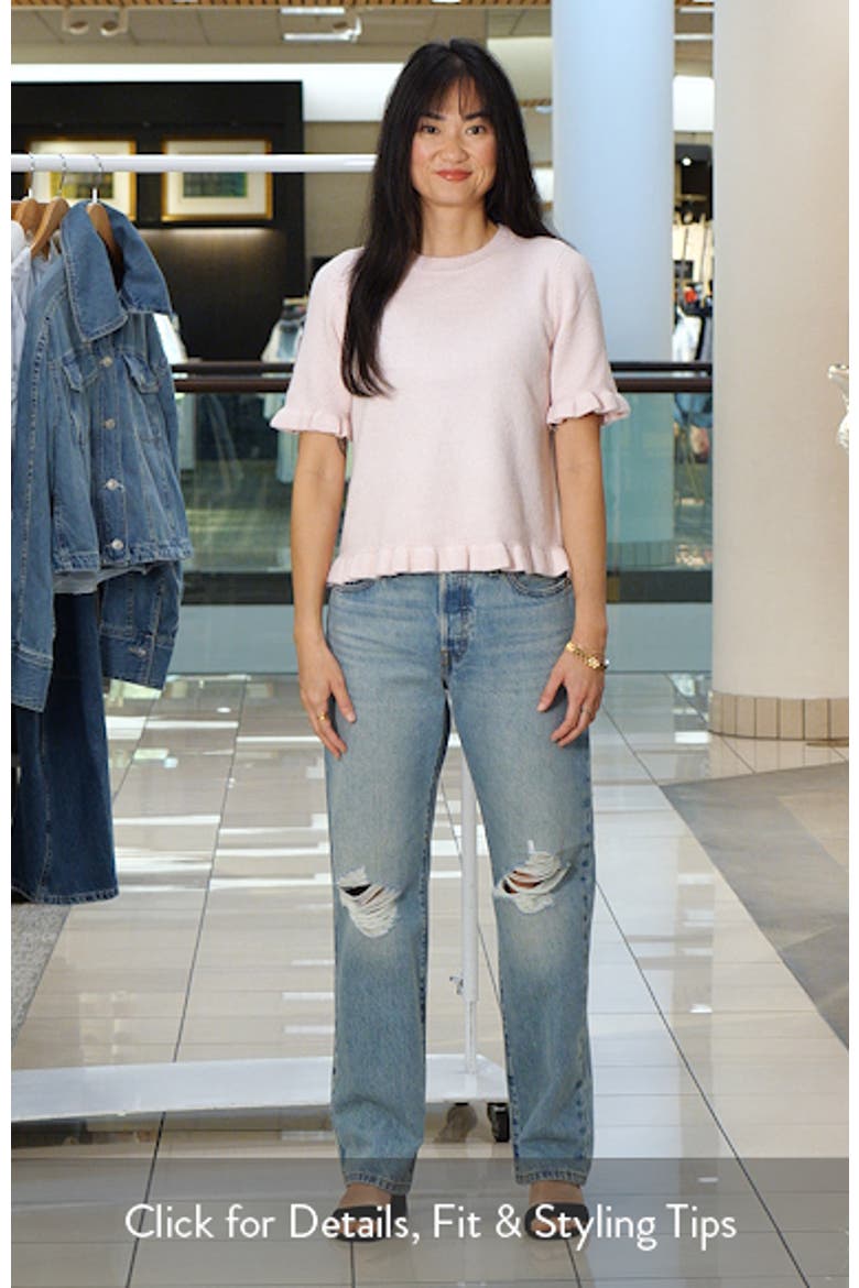 Ruffle Trim Short Sleeve Sweater video