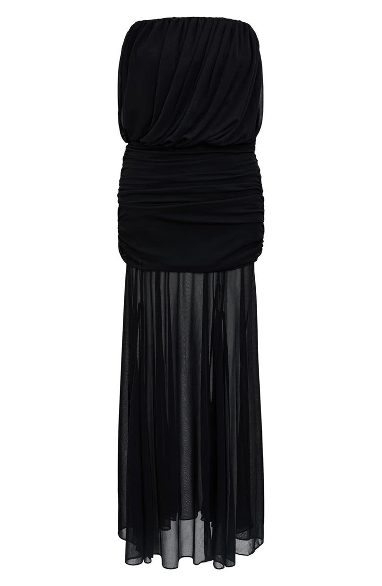 Ever New Bandeau Draped Maxi Dress, Alternate, color, Black