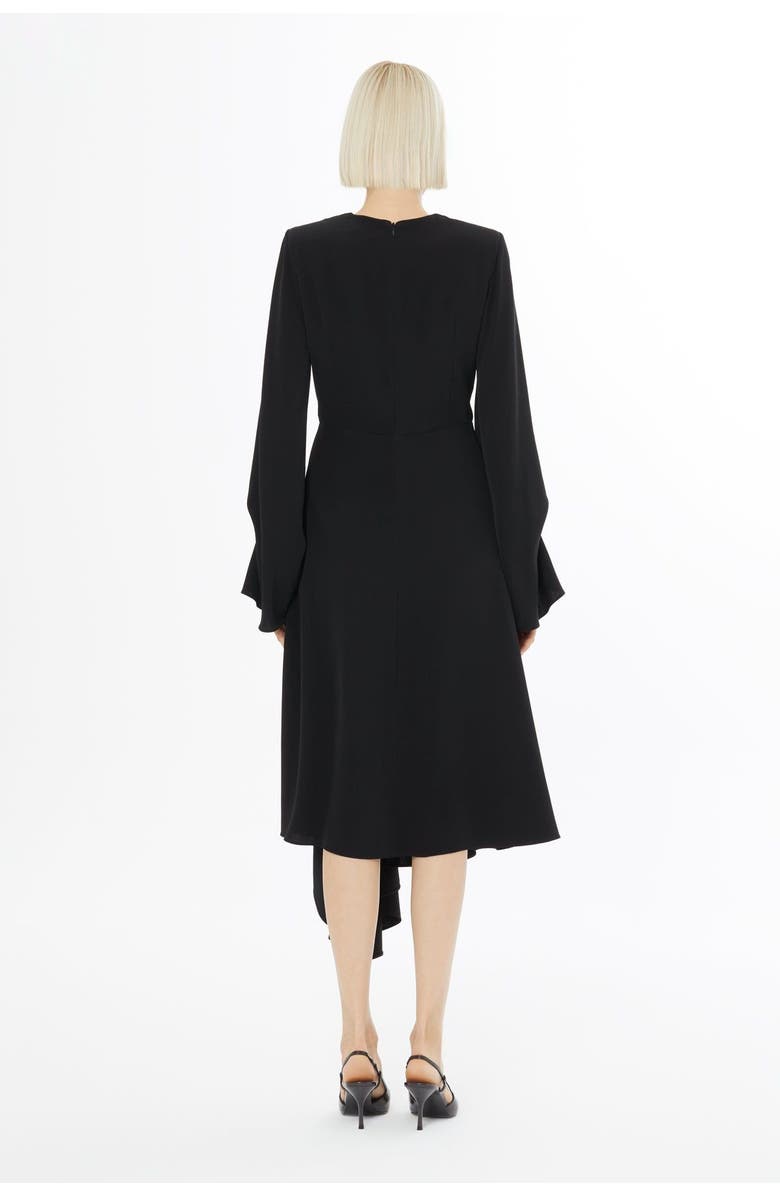 Gizia Pleated-Front Dress with Back Concealed Zip Closure, Alternate, color, Black