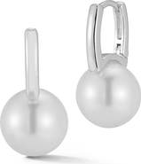 GLAZE JEWELRY Faux Pearl Hoop Earrings