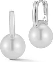 GLAZE JEWELRY Faux Pearl Hoop Earrings