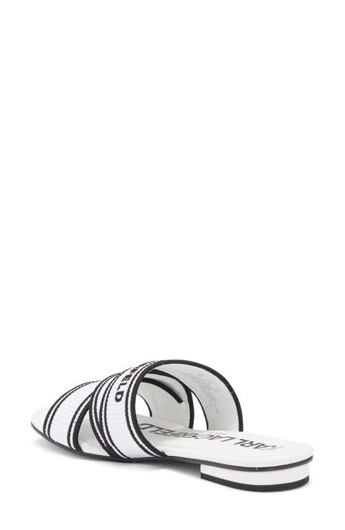 Karl Lagerfeld Paris Caitlyn Slide Sandal In White