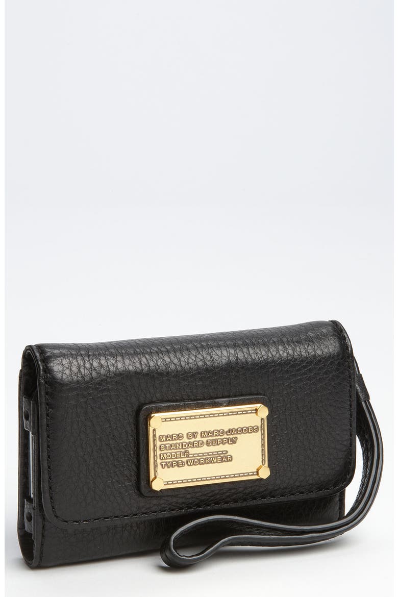 MARC BY MARC JACOBS 'Classic Q' Phone Wallet, Main, color, BLACK