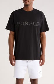 PURPLE BRAND Embellished Cotton Graphic T-Shirt