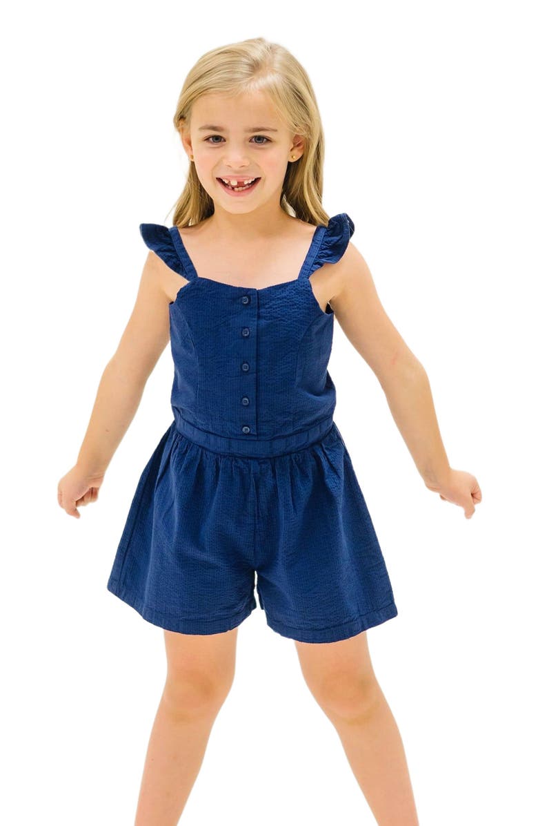 Hope & Henry Baby Girls' Flutter Button Front Romper, Infant, Alternate, color, 