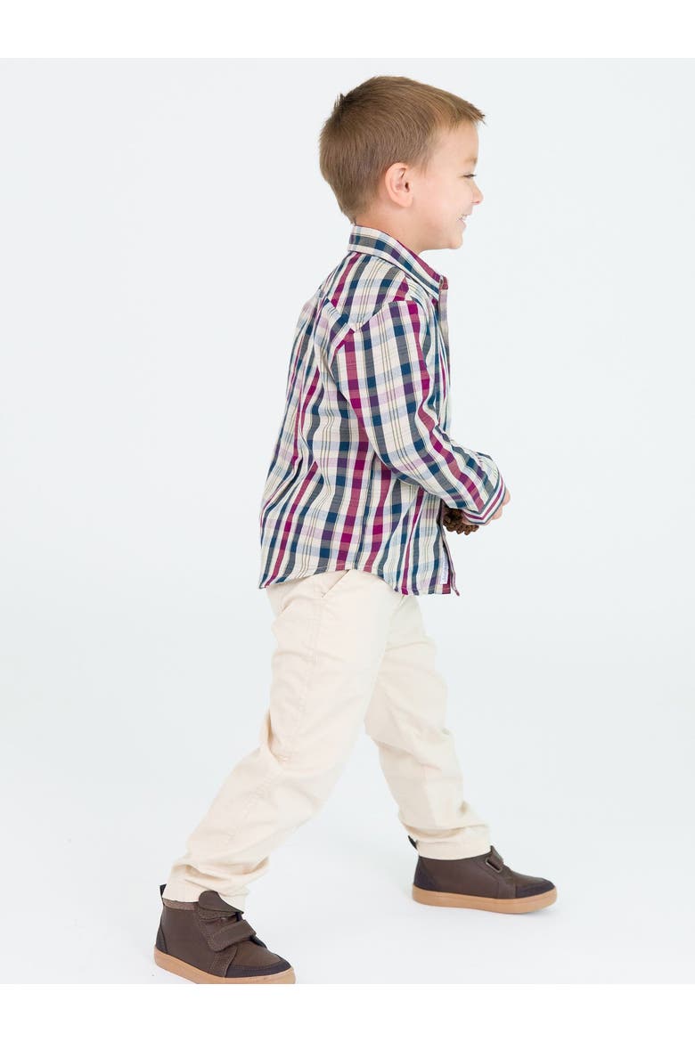 Toddler Boys Long Sleeve Button Down Shirt, Alternate, color, Rowan Plaid