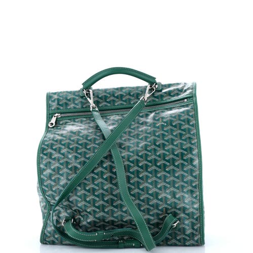 Pre-owned Goyard Goyard Saint Leger Briefcase Backpack Coated Canvas In Green