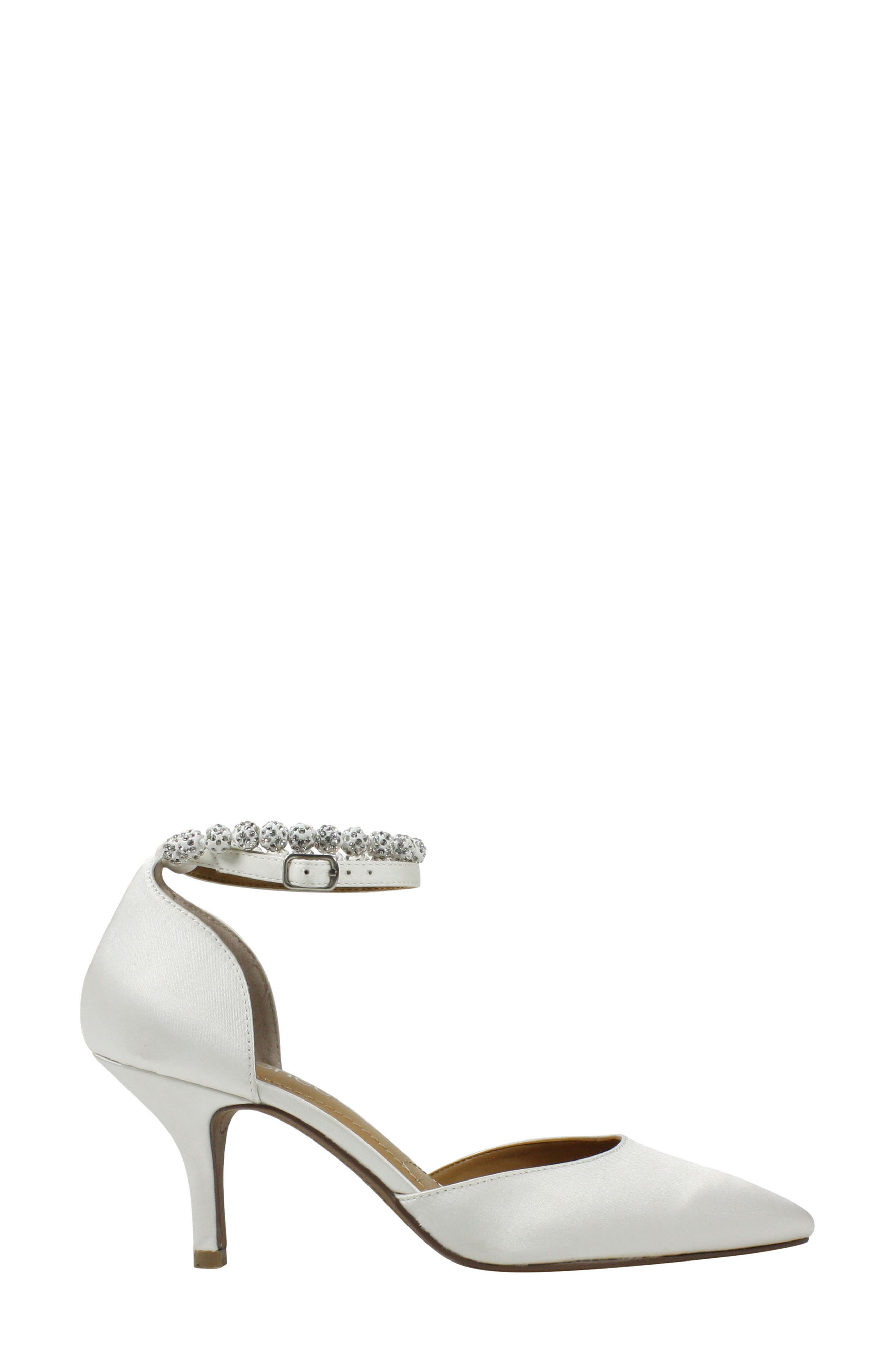 J.Renée Kenema Ankle Strap Pump, Alternate, color, WHITE SATIN