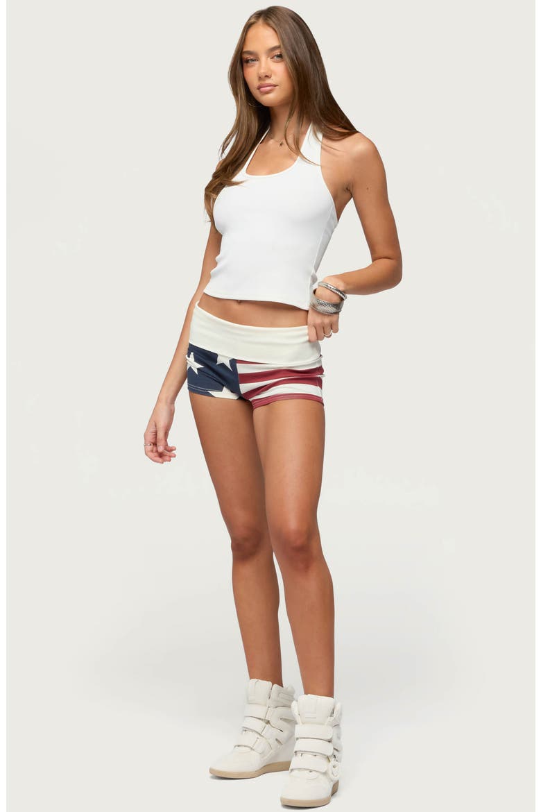 USA Foldover Shorts, Alternate, color, CREAM