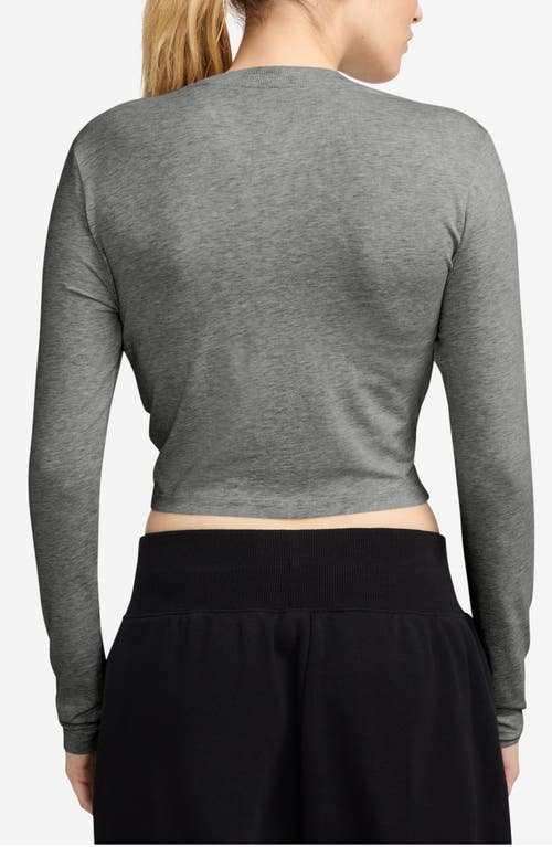 Nike Women's Sportswear Chill Knit Slim Long-sleeve Cropped Top In Grey Heather/lt Silver