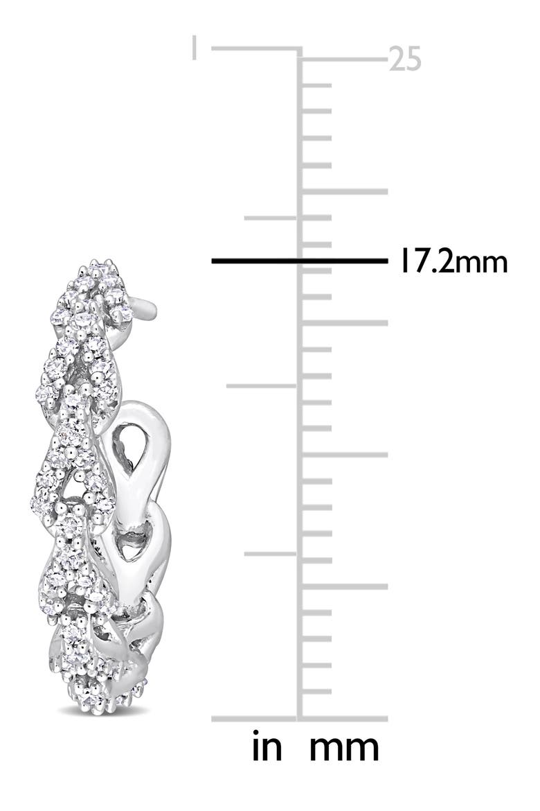 Diamond Hoop Earrings - 0.32ct., Alternate, color, SILVER