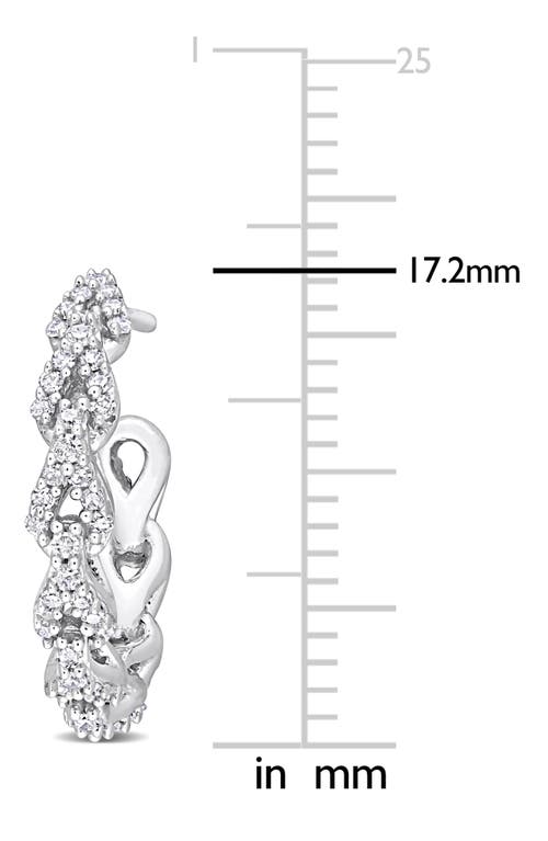 Delmar Diamond Oval Link Hoop Earrings In Silver