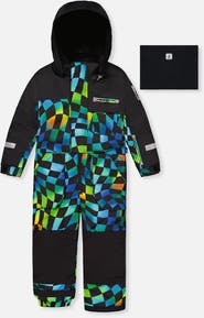 Deux par Deux Play Checkered Detachable Hood Fleece Neckwarmer One Piece Snowsuit
