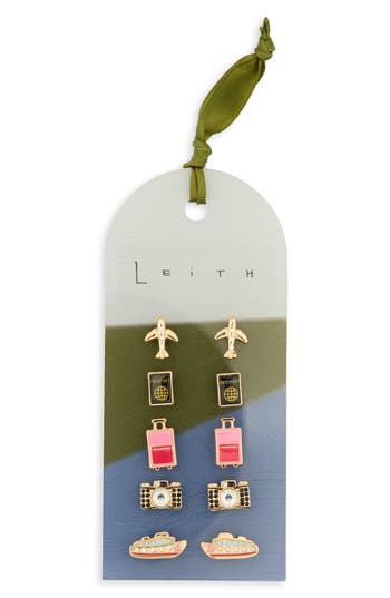 Leith Assorted 5-pack Stud Earrings In Multi