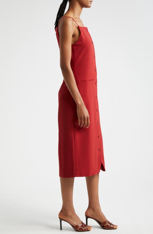 Staud Una Tailored Midi Dress In Rouge