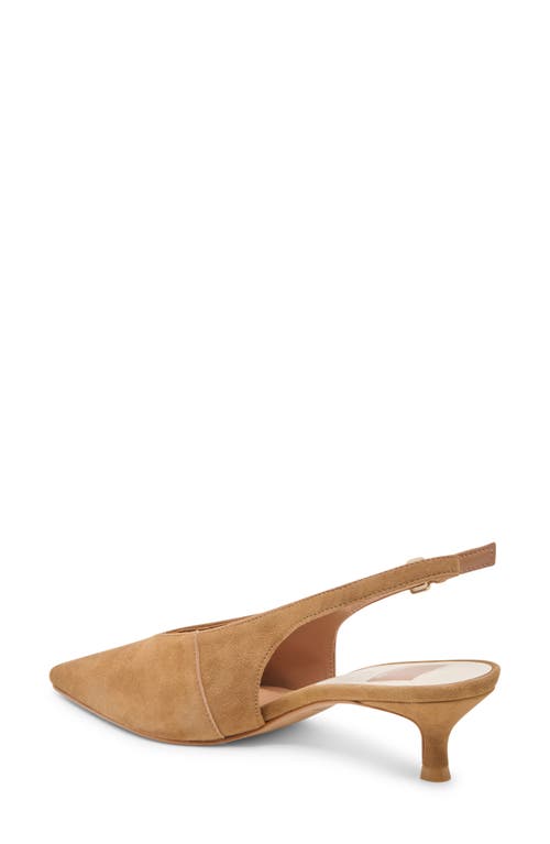 Dolce Vita Alenna Slingback Pointed Toe Kitten Heel Pump In Brown