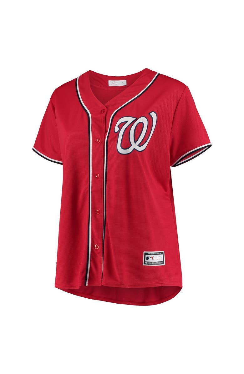 PROFILE Women's Red Washington Nationals Plus Size Alternate Replica Team Jersey, Alternate, color, 