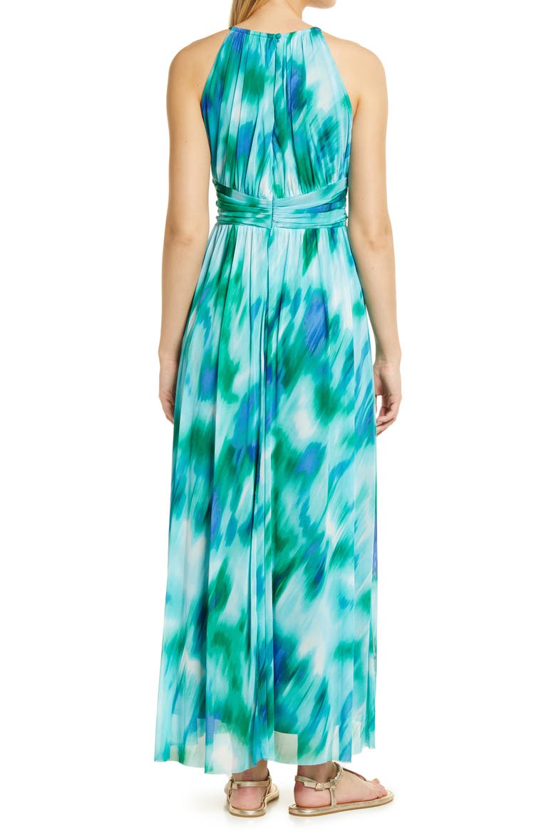 Halter Neck Dress, Alternate, color, SOFT WHITE/ COBALT