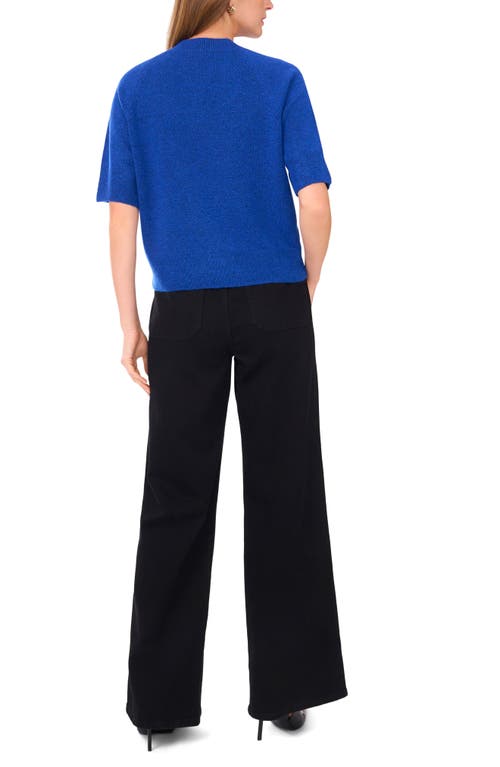 Vince Camuto Crewneck Short Sleeve Sweater In Blue