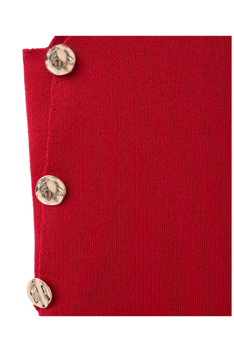 Side Button Sleeveless Top, Alternate, color, RED
