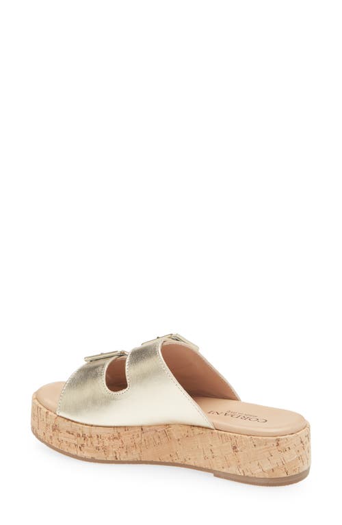 Cordani Karson Platform Slide Sandal In Soft Gold