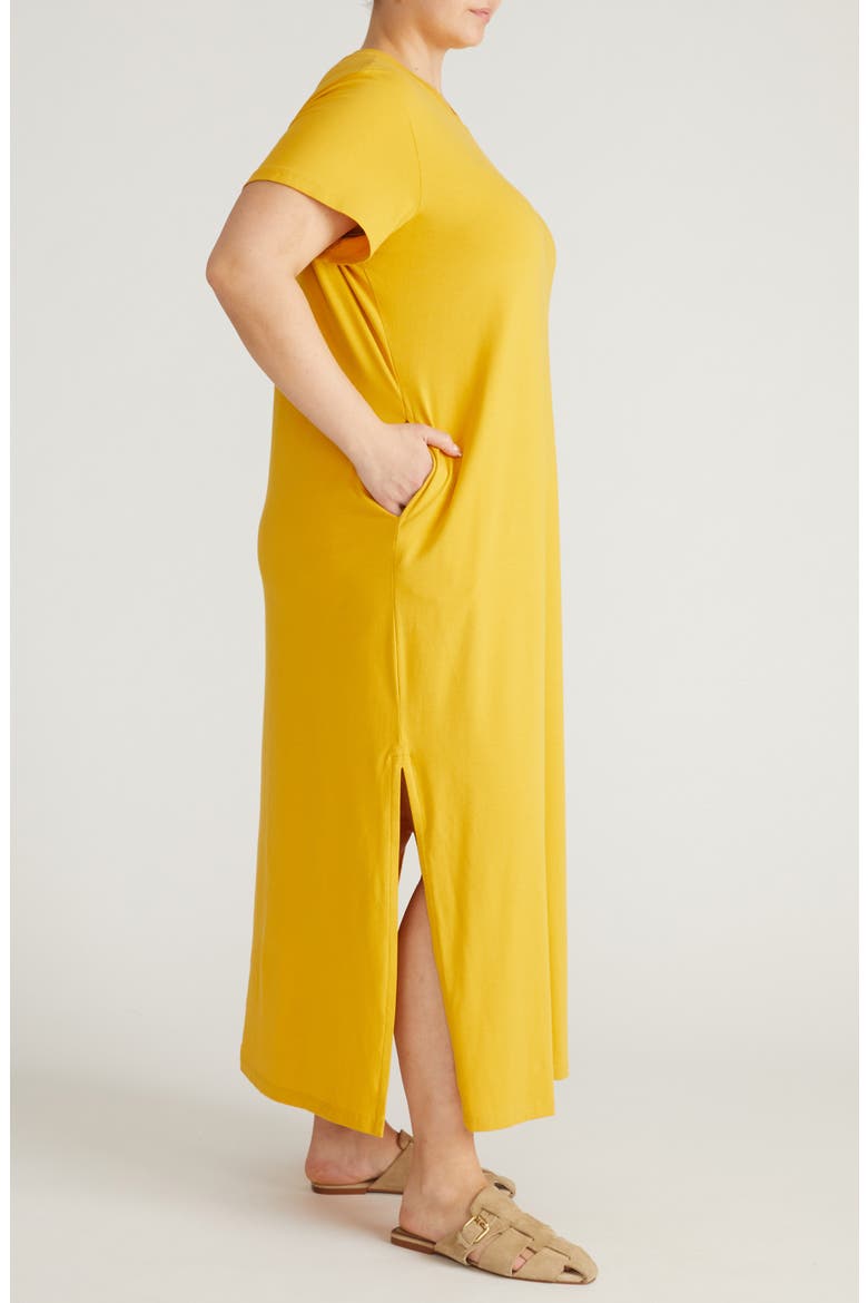 Halie Maxi T-Shirt Dress, Alternate, color, GOLDENROD YELLOW