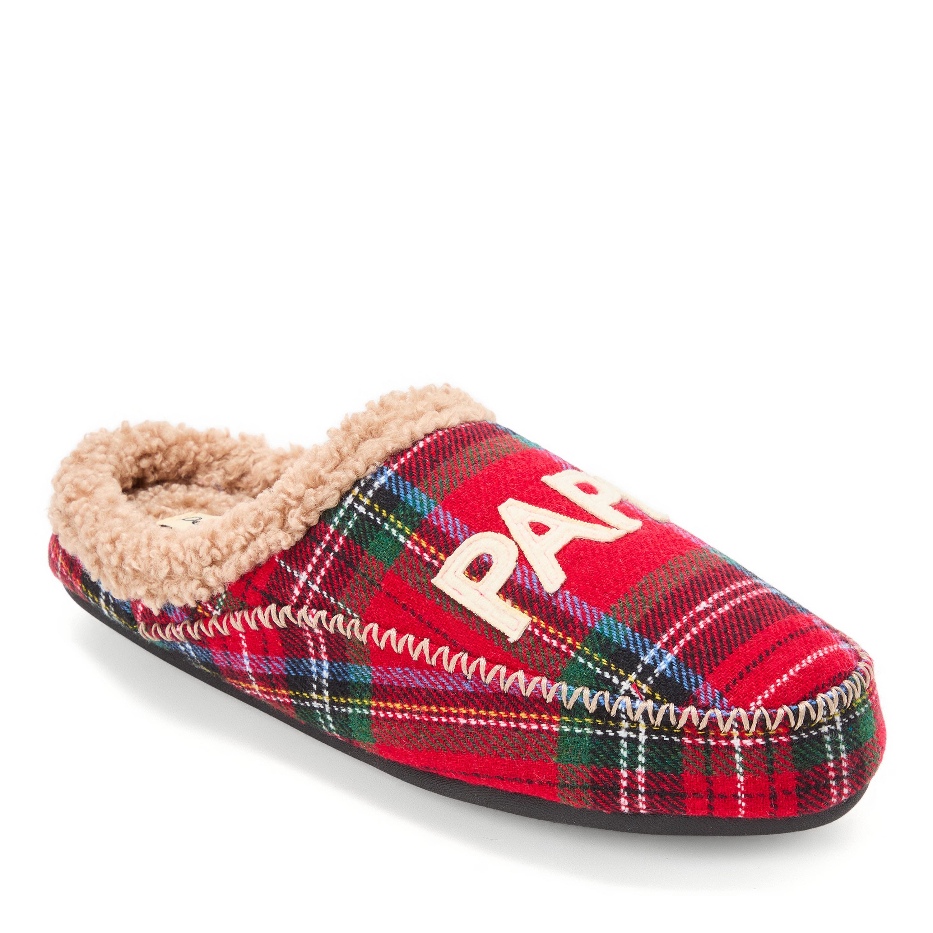 DEARFOAMS Papa Bear Clog Slipper, Alternate, color, Plaid