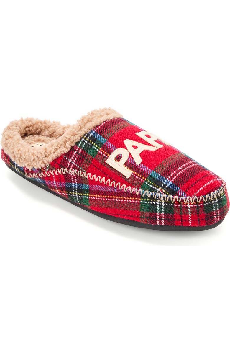 DEARFOAMS Papa Bear Clog Slipper, Alternate, color, Plaid