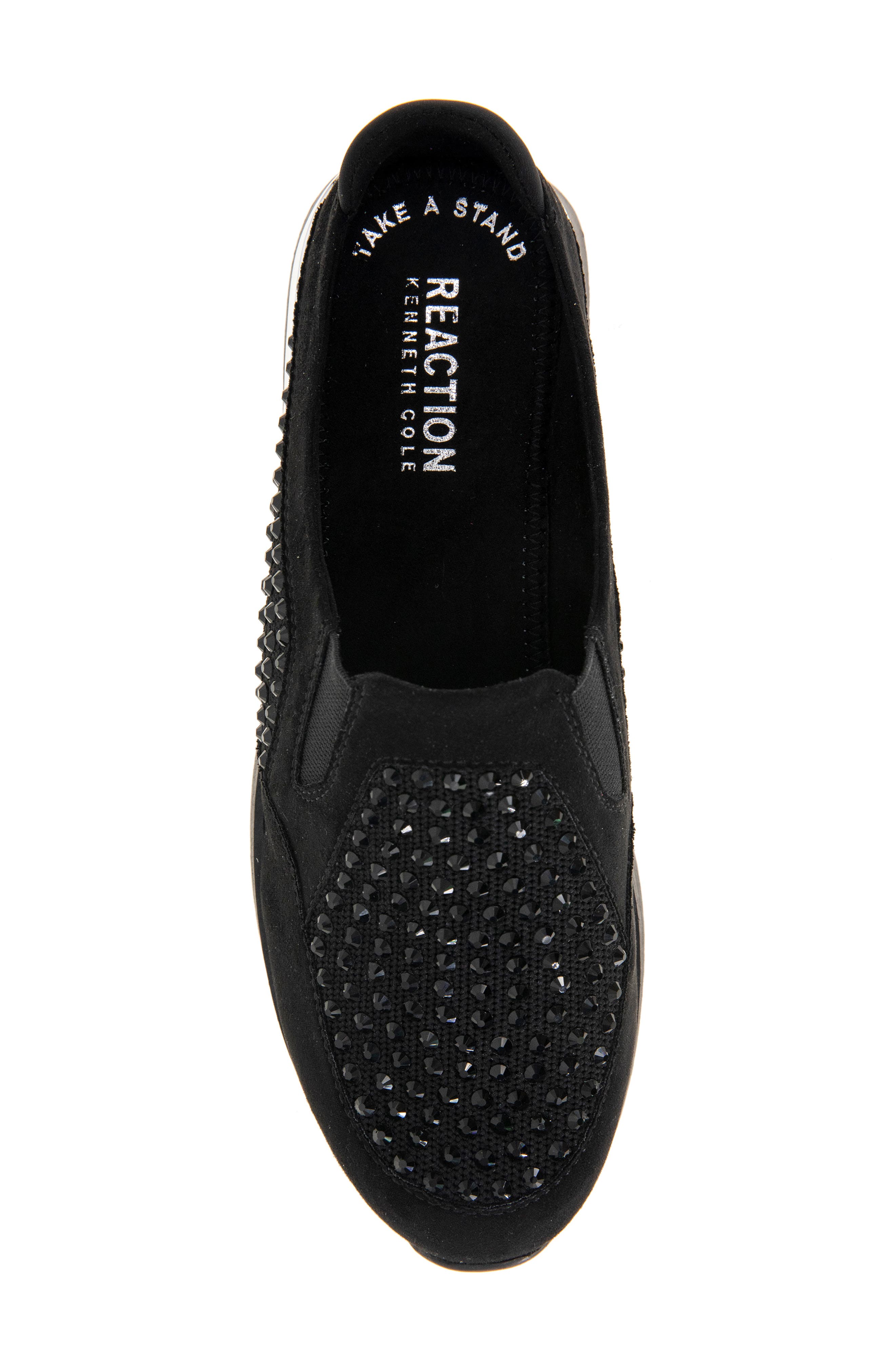 Reaction Kenneth Cole Cameron Rhinestone Sneaker Mule, Alternate, color, Black Knit
