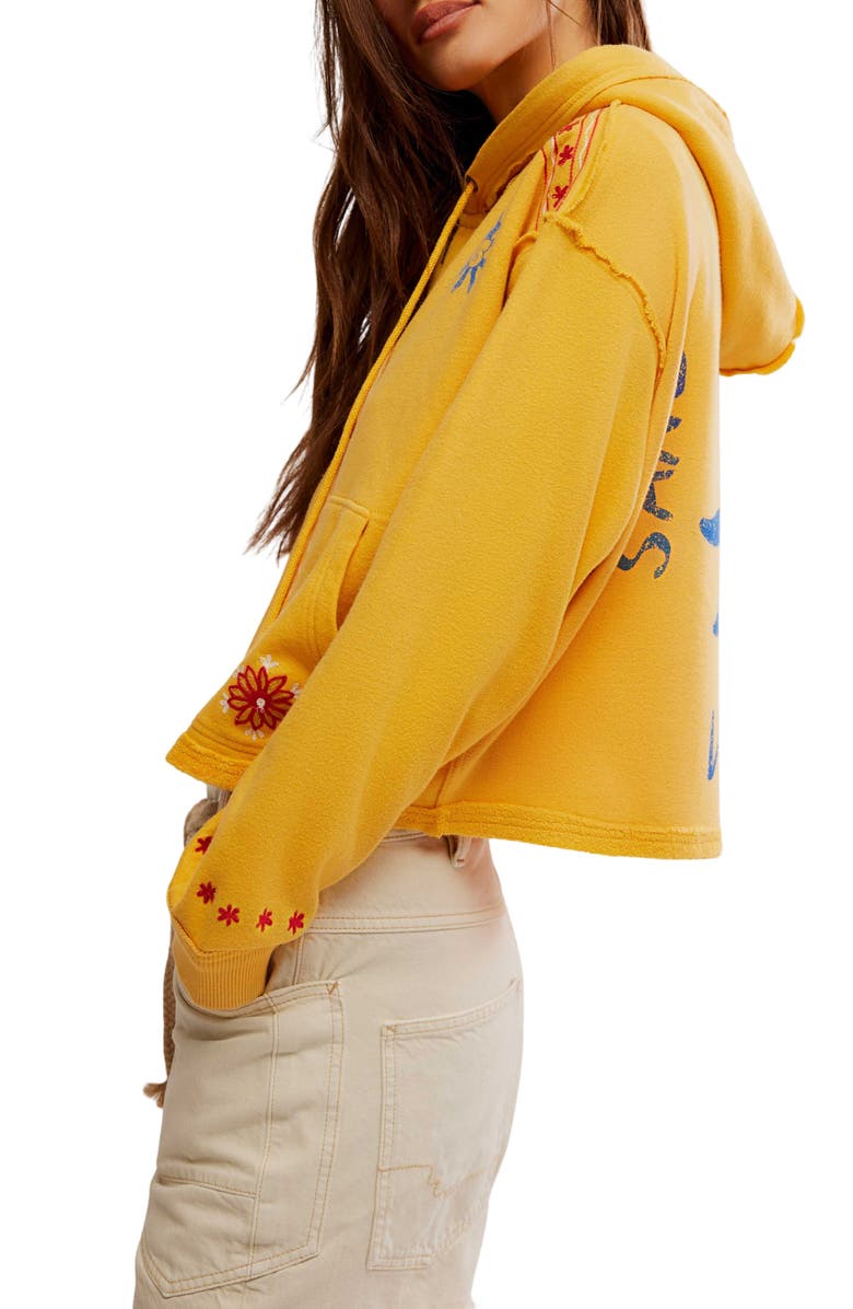 Free People Mermaid Embroidery Detail Graphic Zip-Up Hoodie, Alternate, color, 