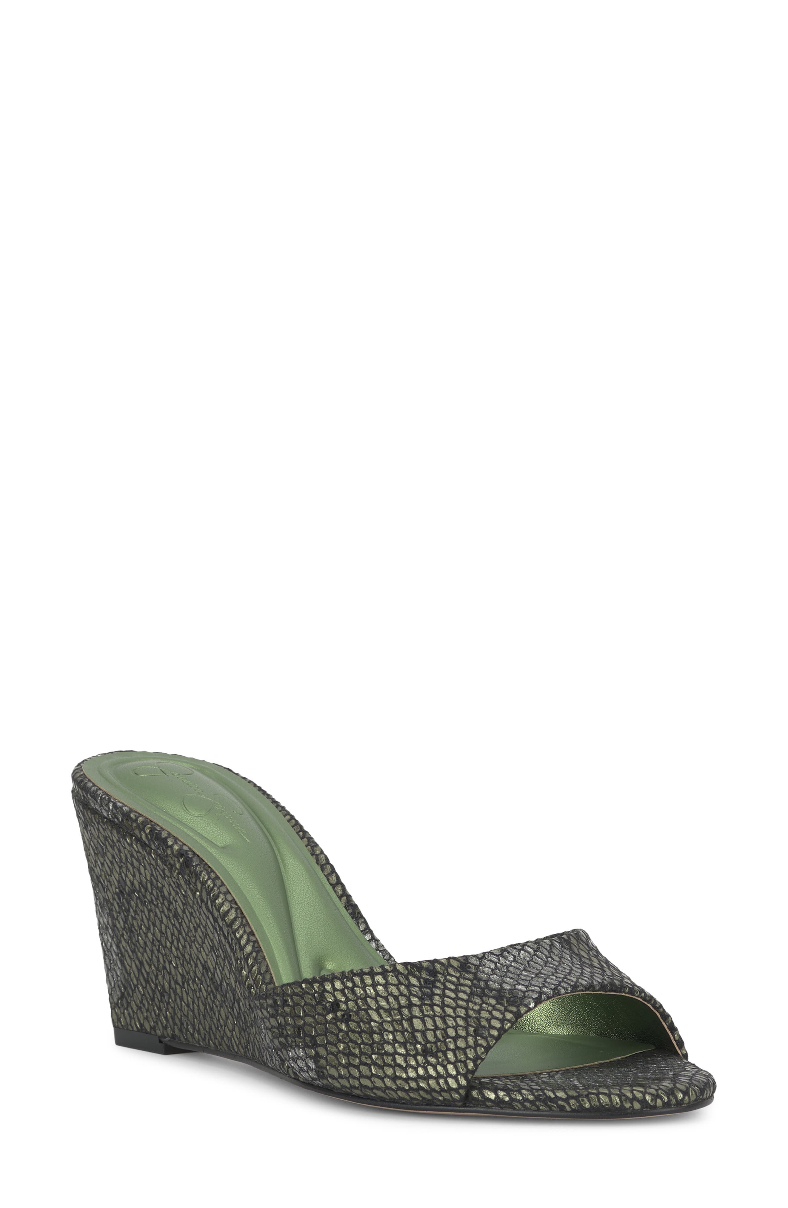 Bolir Wedge Slide Sandal, Main, color, LIGHT GREEN