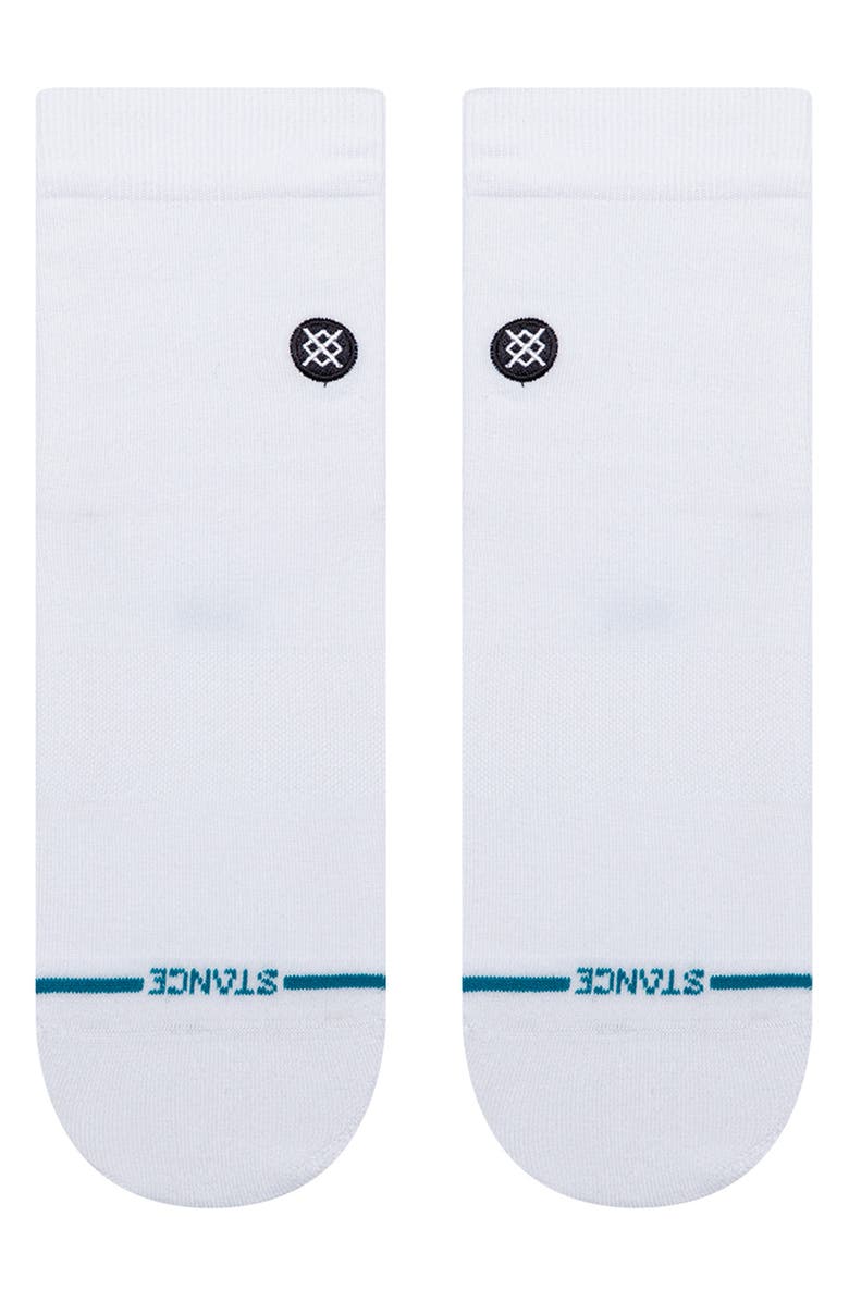 Stance Icon Lowrider Cotton Blend Quarter Socks, Alternate, color, White