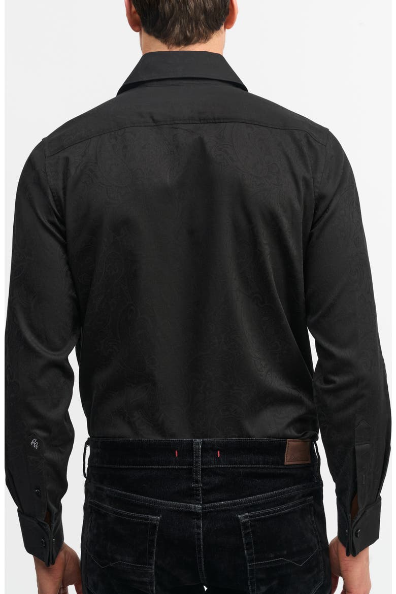 Waycross Jacquard Button-Up Shirt, Alternate, color, BLACK