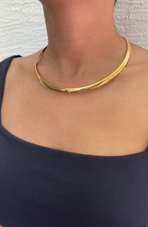 Adornia Tarnish Resistant 18k Gold Plated Omega Layering Chain Necklace In Gold